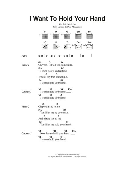 wanna hold your hand chords|i want to hold your hand beatles.